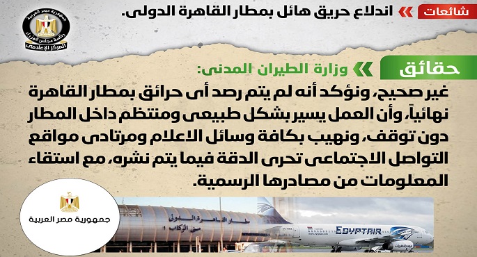 بالصور.. “مجلس الوزراء” ينفي اندلاع حريق هائل بمطار القاهرة الدولي