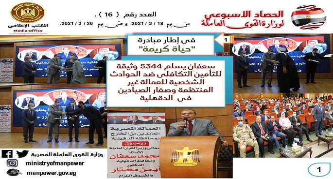 بالإنفوجراف .. الحصاد الأسبوعي لوزارة القوى العاملة من 18 إلى 26 مارس الجاري