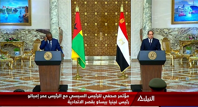 مؤتمر صحفي للرئيس السيسي مع الرئيس عمر امبالو رئئيس غنييا بيساو بقصر الاتحادية