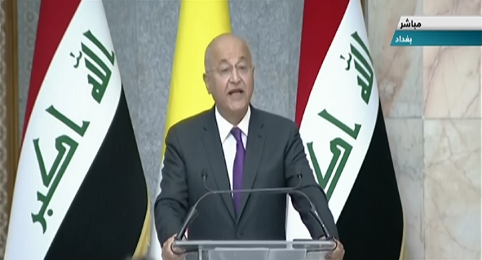 بالفيديو.. في كلمة ألقاها بمناسبة زيارة بابا الفاتيكان للعراق.. برهم صالح: لن نقبل بأن يمارس الإرهاب باسم الدين