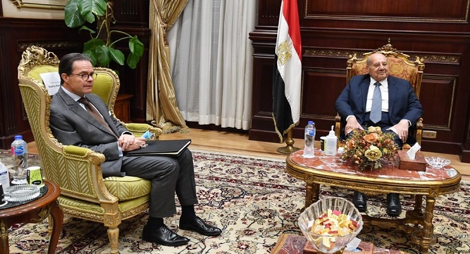 بالصور.. رئيس مجلس الشيوخ يستقبل سفير فرنسا بالقاهرة