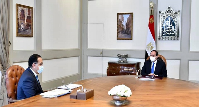 الرئيس السيسي يطلع علي نتائج الزيارة الأخيرة التي قام بها رئيس مجلس الوزراء إلى ليبيا