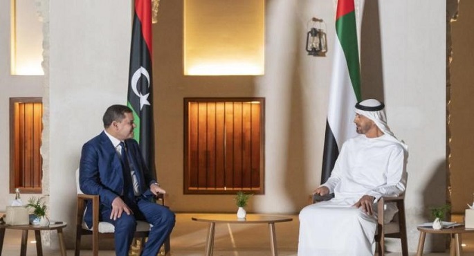 ولي عهد أبوظبي يبحث العلاقات الاقتصادية مع رئيس الحكومة الليبية