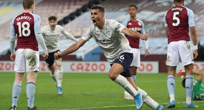 سيتي يقترب من لقب الدوري الممتاز بالفوز على أستون فيلا