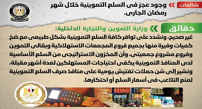 بالصور.. “مجلس الوزراء” ينفي وجود عجز في السلع التموينية خلال شهر رمضان الجاري