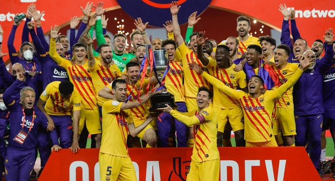 برشلونة يتوج بكأس ملك إسبانيا بعد اكتساحه أتليتك بيلباو برباعية