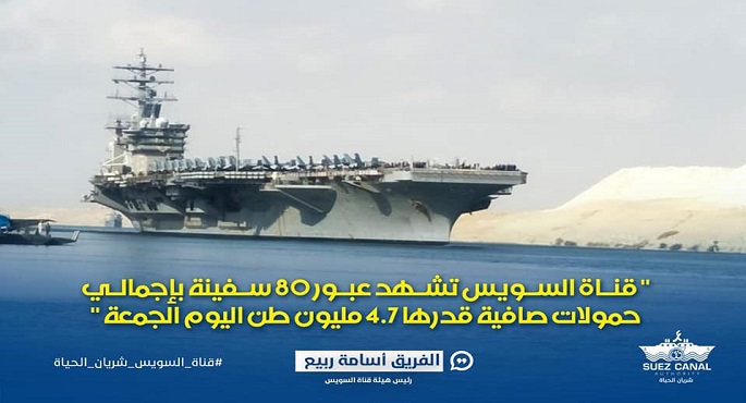 بالصور.. الفريق أسامة ربيع: انتظام حركة المرور بقناة السويس وعبور 80 سفينة