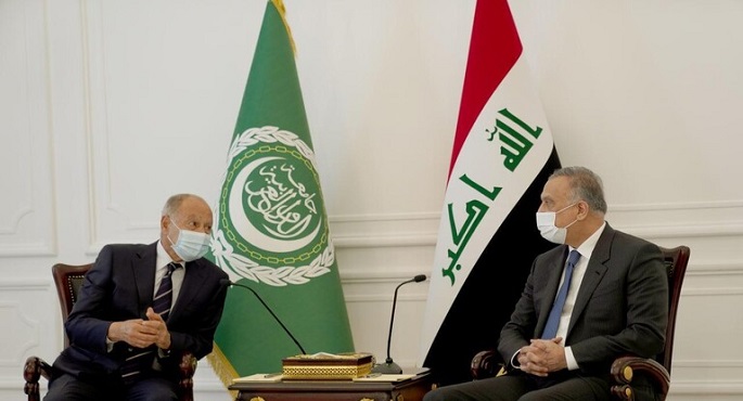 الكاظمي لأبو الغيط : العراق يدعم مبادرات إنهاء الصراع في اليمن