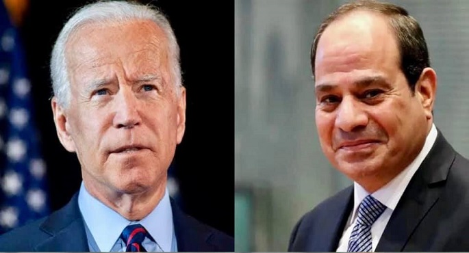 السيسي يبحث هاتفيا مع بايدن سبل احتواء تصعيد الموقف في الاراضي الفلسطينية