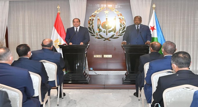 خلال مؤتمر صحفي مع نظيره الجيبوتي .. الرئيس السيسي يؤكد حتمية التوصل إلى اتفاق عادل ومتوازن حول ملء وتشغيل سد النهضة في أقرب فرصة ممكنة