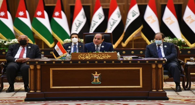 نص كلمة الرئيس السيسي أمام القمة الثلاثية المصرية العراقية الأردنية ببغداد