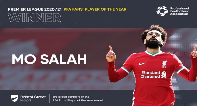 محمد صلاح يفوز بجائزة لاعب العام من رابطة المحترفين بتصويت الجماهير