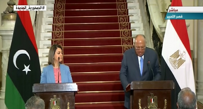 مؤتمر صحفى مشترك لوزير الخارجية سامح شكرى ونظيرته الليبية نجلاء المنقوش