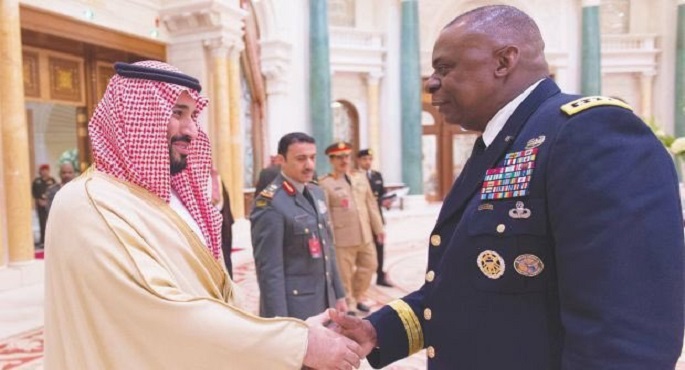 وزير الدفاع الأمريكي يبحث مع ولي العهد السعودي قضايا الأمن الإقليمي