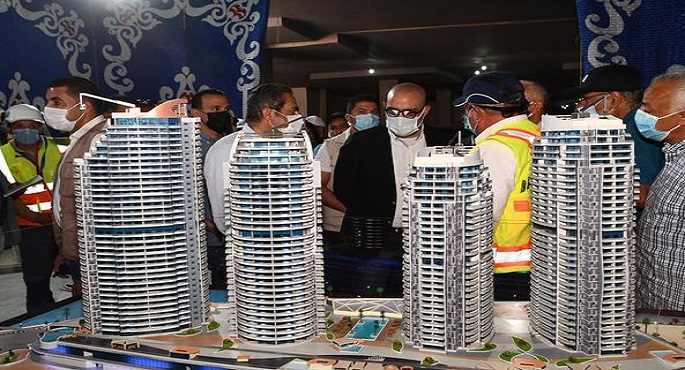 بالصور .. الجزار يتفقد أعمال تشطيب الواجهات لـ15 برجاً بالمنطقة الشاطئية بالعلمين الجديدة