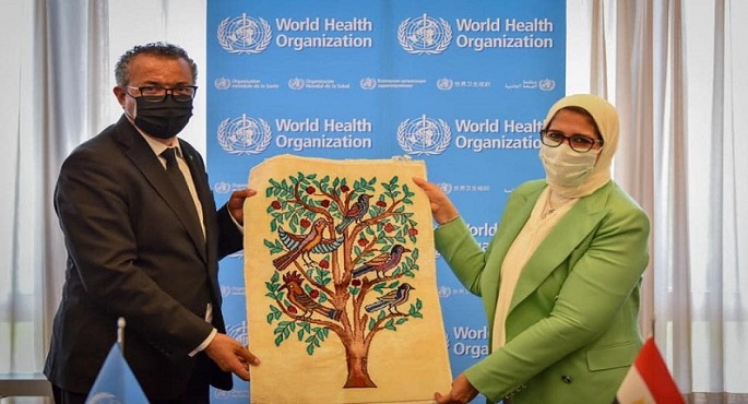 بالصور .. وزيرة الصحة تبحث مع مدير عام منظمة الصحة العالمية عددا من الموضوعات محل الاهتمام المشترك
