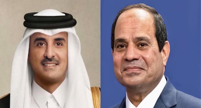 الرئيس السيسى وأمير قطر يتبادلان التهنئة بحلول عيد الأضحى المبارك