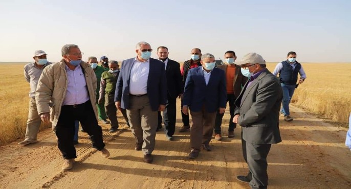بالصور.. وزير الزراعة يشيد بجهود العاملين في المشروع الذين يواصلون العمل ليلا ونهارا وفي ظروف مناخية صعبة