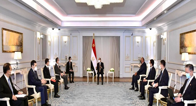 الرئيس السيسي يؤكد حرص مصر على الارتقاء بمستوى الشراكة الاستراتيجية الشاملة مع الصين