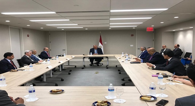 بالصور.. وزير الخارجية يلتقي في نيويورك اللجنة العربية المعنية بمتابعة ملف ‫سد النهضة