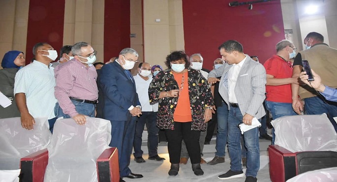 بالصور.. وزيرة الثقافة ومحافظ المنيا يتفقدان أعمال تطوير ورفع كفاءة مسرح قصر الثقافة بالمحافظة