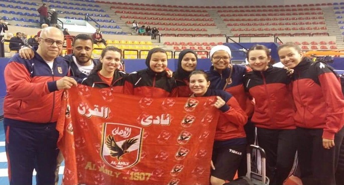 فريق سيدات تنس طاولة الأهلي يتوج بلقب البطولة العربية للأندية