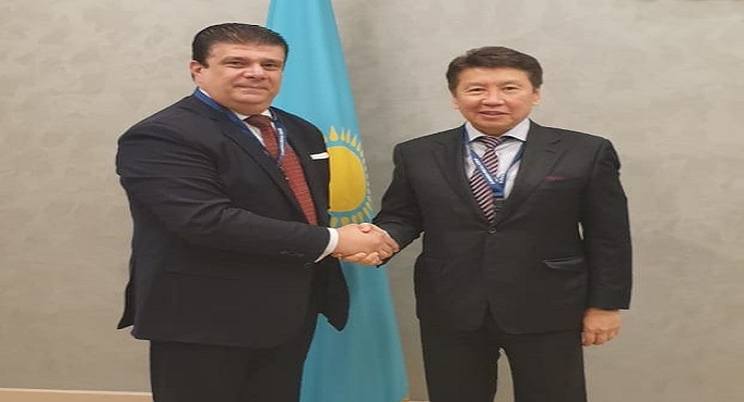حسين زين يلتقي رئيس قناة الأخبار بكازاخستان