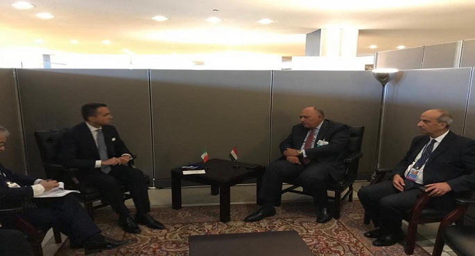 شكري يبحث مع نظيره الإيطالي العلاقات الثنائية والقضايا الإقليمية