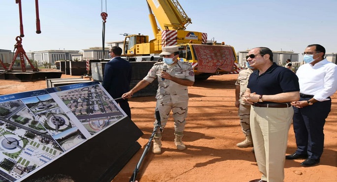 بالصور.. الرئيس السيسي يطلع على الموقف التنفيذي والإنشائي لعدد من المنشآت بالعاصمة الإدارية