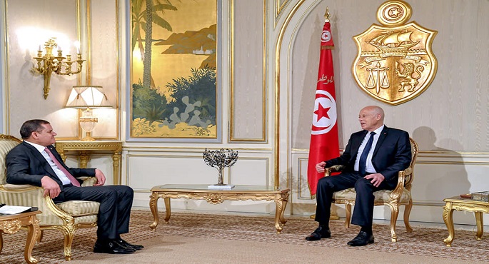 بالصور.. الرئيس التونسي يستقبل عبد الحميد الدبيبة بقصر قرطاج