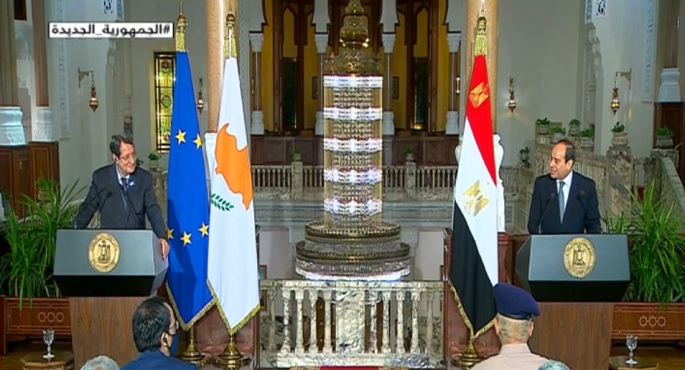 مؤتمر صحفى للرئيس السيسي والرئيس القبرصي