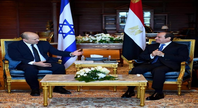 بالصور.. الرئيس السيسي يؤكد لرئيس وزراء إسرائيل دعم جهود تحقيق السلام الشامل والحفاظ على التهدئة