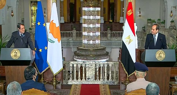 خلال مؤتمر صحفي مشترك مع رئيس قبرص .. الرئيس السيسي : تدشين اللجنة الحكومية العليا خطوة مهمة في العلاقة بين البلدين