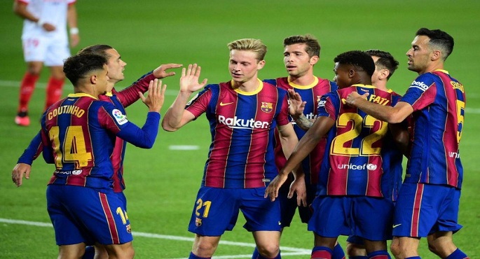 برشلونة يتحدى ريال مايوركا وكورونا في الليجا الإسباني الليلة