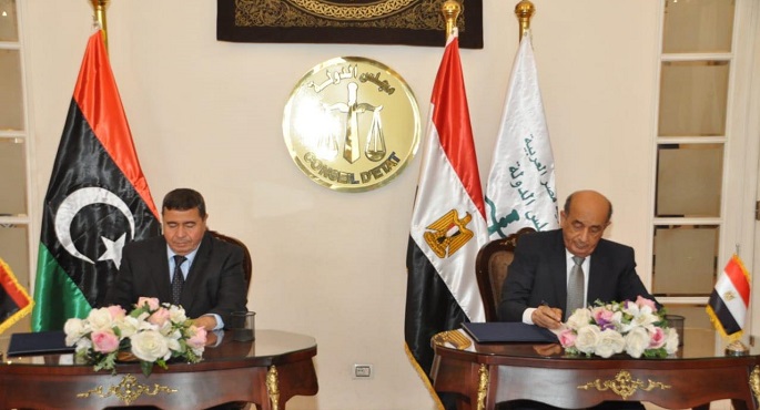 بالصور.. توقيع مذكرة تفاهم بين مجلس الدولة المصري والمجلس الأعلى للقضاء في ليبيا