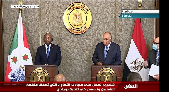 مؤتمر صحفي بين وزير الخارجيه سامح شكري ونظيره البوروندي