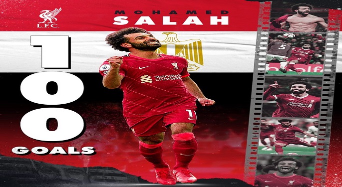 كاف يحتفل بالهدف 100 لمحمد صلاح في الدورى الإنجليزى