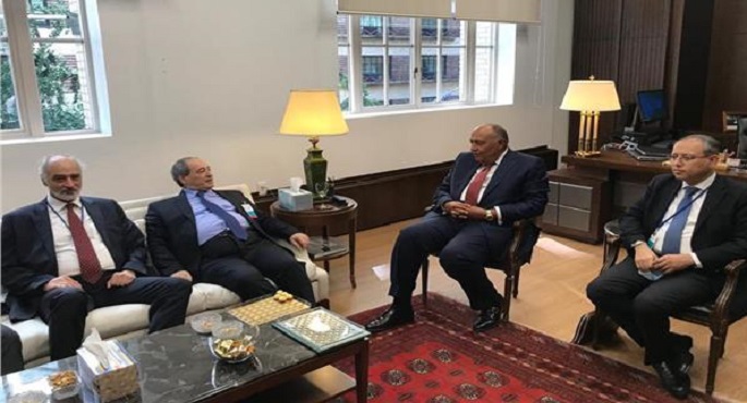 وزير الخارجية يبحث مع نظيره السوري بنيويورك سبل إنهاء الأزمة في سوريا