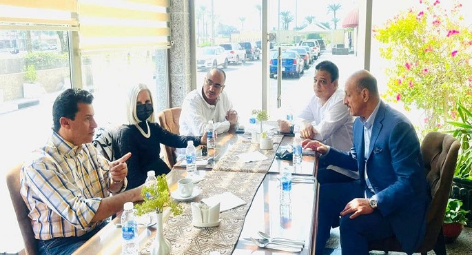 بالصور .. وزير الرياضة يلتقي وزراء شباب العراق وليبيا ولبنان في بغداد