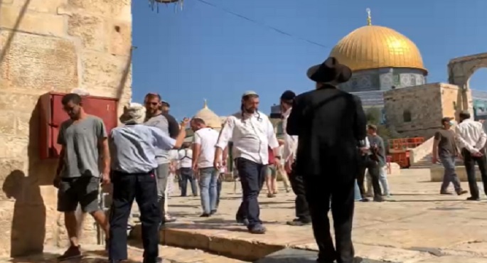 مستوطنون إسرائيليون يقتحمون باحات المسجد الأقصى