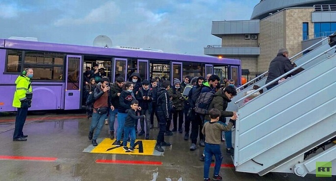 وصول أول طائرة إلى مطار أربيل العراقي تقل مهاجرين عائدين من بيلاروسيا