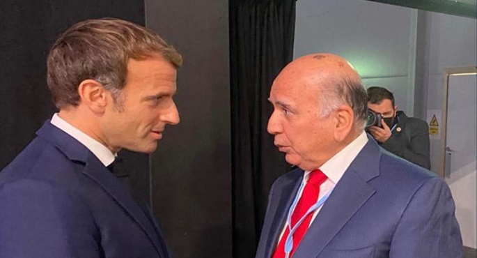 الرئيس الفرنسي ووزير الخارجية العراقي يبحثان التطورات الإقليمية والدولية