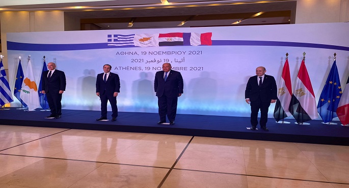 وزراء خارجية مصر وفرنسا واليونان وقبرص يتفقون على ضرورة منح الأولوية لدفع السلام والاستقرار إقليميا ودوليا