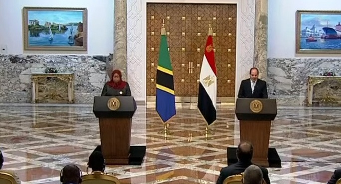 خلال كلمته في المؤتمر الصحفي مع رئيسة تنزانيا.. الرئيس السيسي: نهر النيل مصدر للتعاون والتنمية
