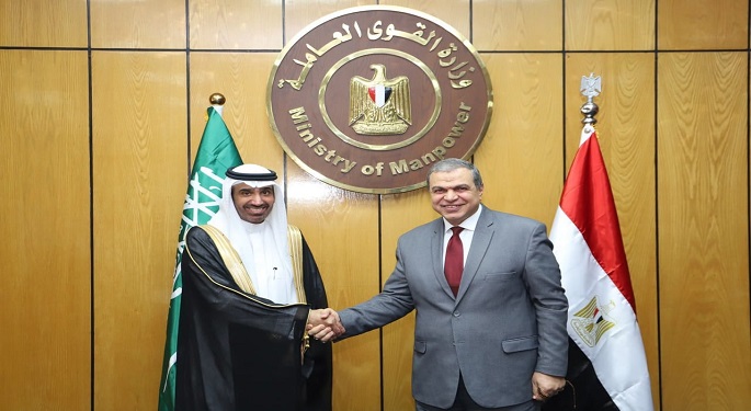 بالصور.. وزير القوى العاملة يبحث مع نظيره السعودي الربط الإلكتروني لتقنين أوضاع سفر العمالة