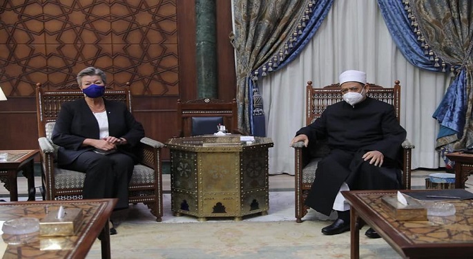 شيخ الأزهر للمفوضة الأوروبية للهجرة: الأديان هي الحل لمعضلة نشر السلام شريطة الفهم الصحيح