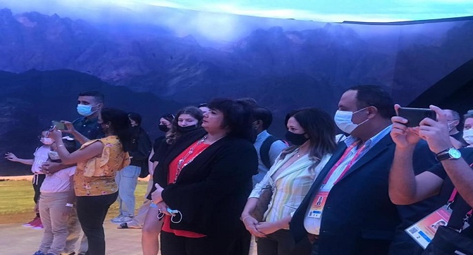 بالصور..وزيرة الثقافة فى زيارة الجناح المصري بمعرض إكسبو دبي