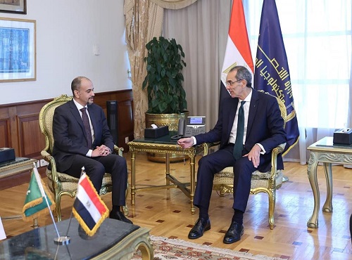 بالصور..عمرو طلعت يبحث مع نائب وزير الاتصالات  السعودى سبل تعزيز التعاون فى مجالات التحول الرقمى