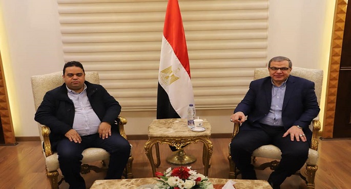 بالصور.. سعفان يودع وزير العمل الليبي في ختام زيارته لمصر