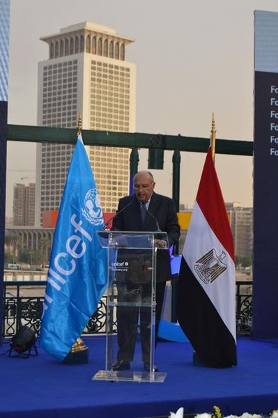 بالصور.. كلمة شكري بمناسبة الاحتفال بمرور ٧٥ عاماً على تأسيس صندوق الأمم المتحدة للطفولة UNICEF